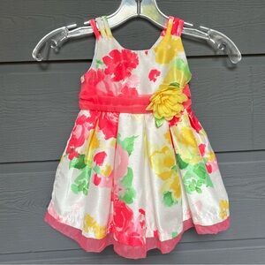 SWEET HEART ROSE PINK YELLOW FLORAL DRESS    SIZE 2T
